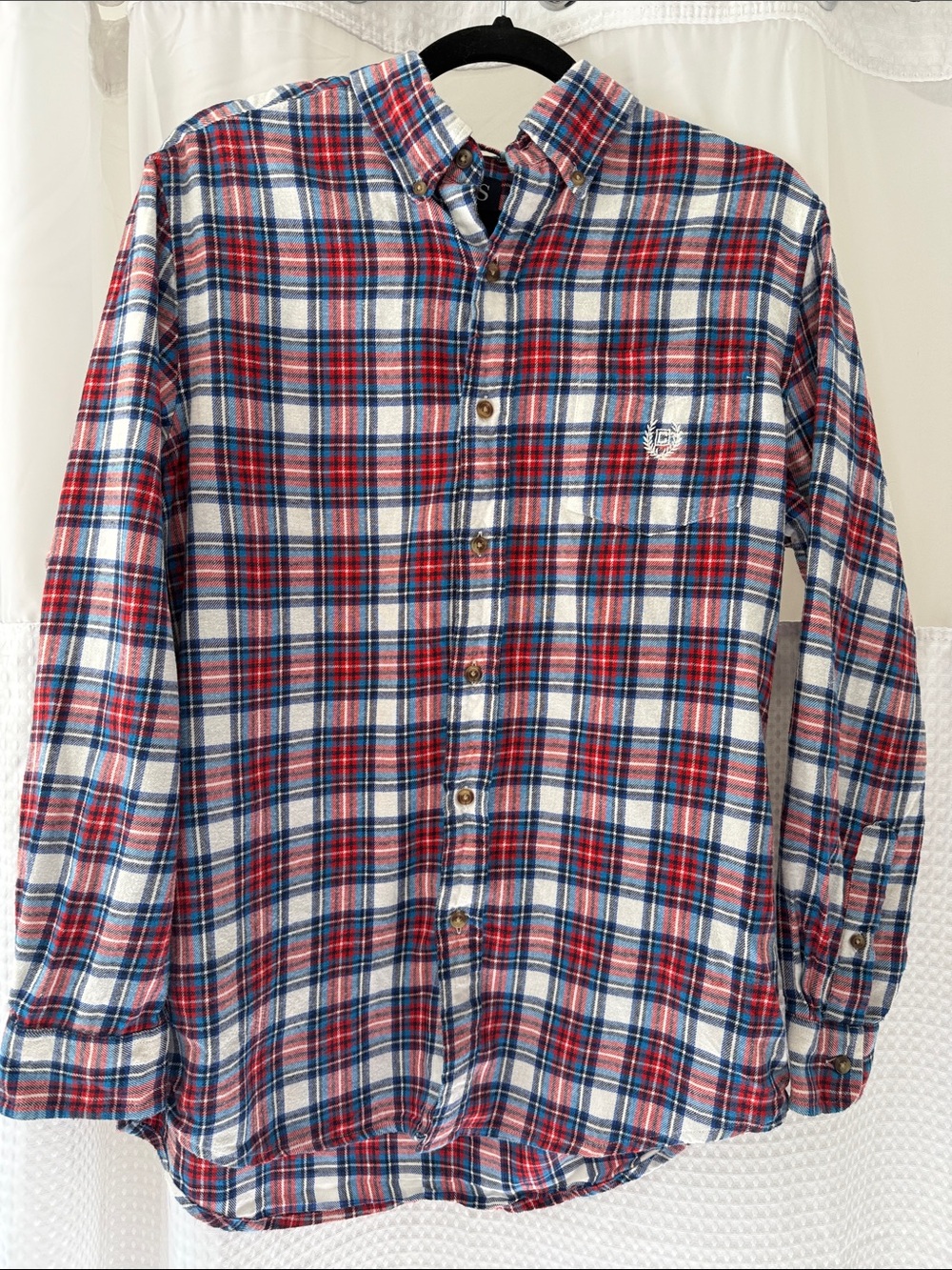 Ralph Lauren Red, Blue & White Plaid Button-Down Shirt